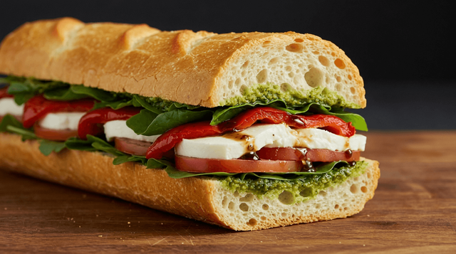 Pesto Caprese Sandwich.